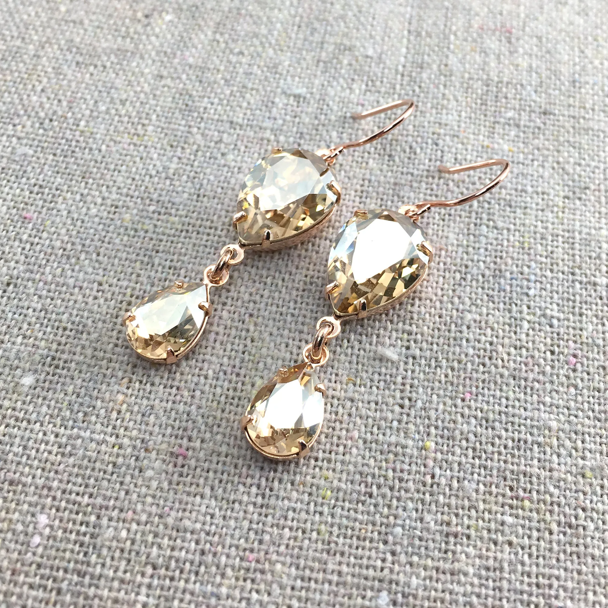 Double Pear Dangling Earrings