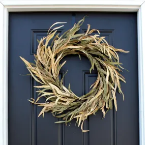 Dried-Look Autumn Foxtail Grass Fall Front Door Wreath