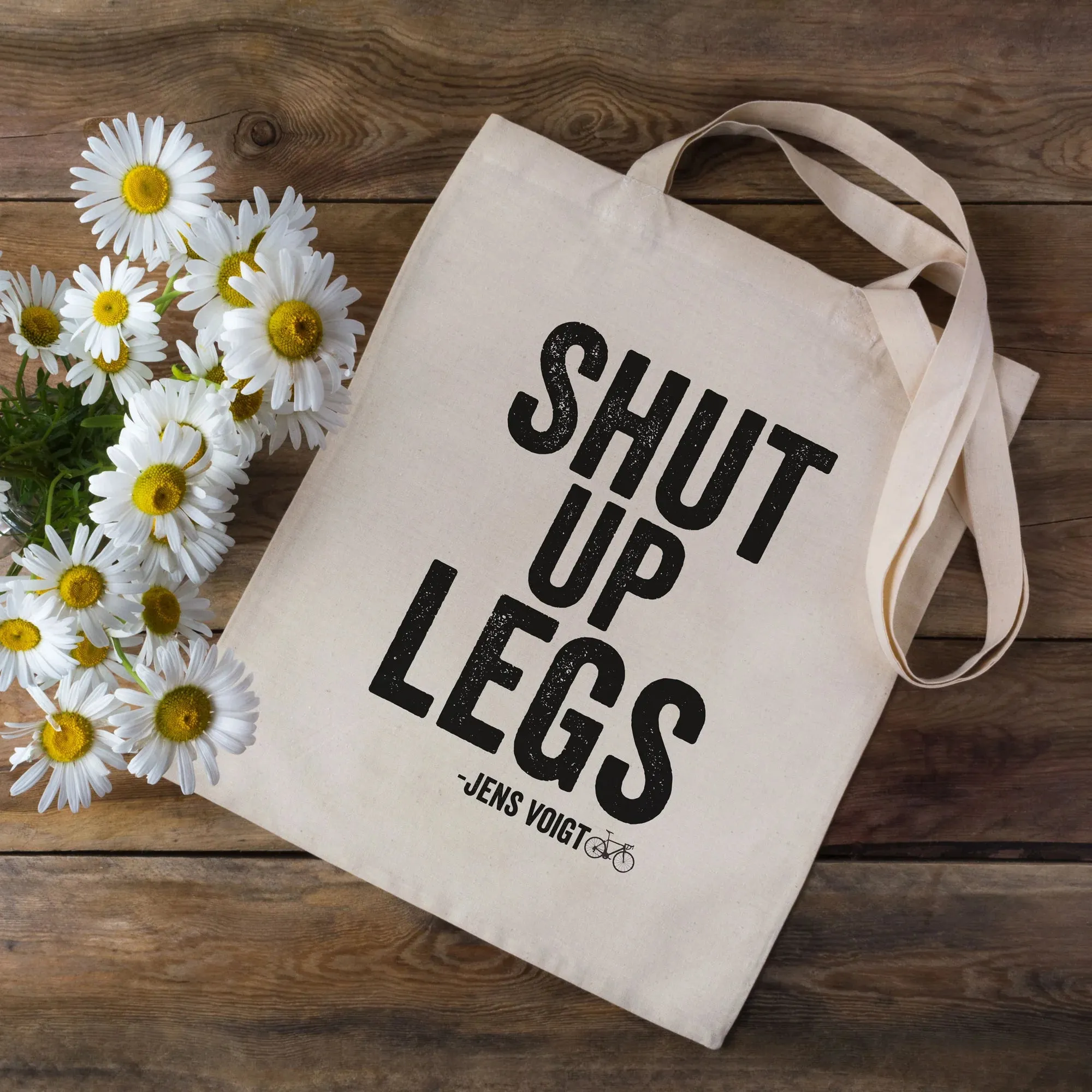 EllieBeanPrints SHUT UP LEGS CYCLING TOTE BAG