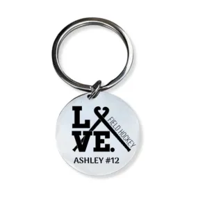 Engraved Field Hockey Keychain