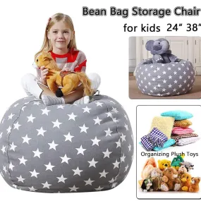 Extra Large Stuffed Animal Toy Storage Bean Bag Children's Bean Cover Soft Seat