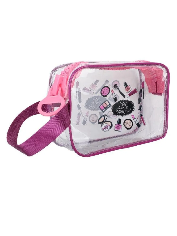 FabSeasons Purple Transparent Handy Toiletry, Travel, Makeup Pouch