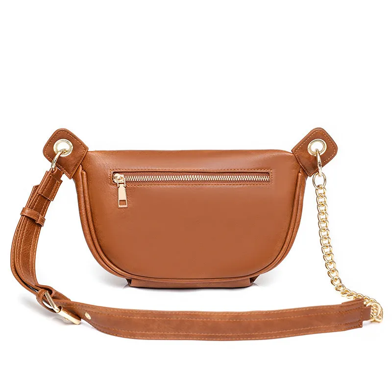 Fanny Pack Leather Ladies Bag With Wide Strap Chest Bag Handbag Festival Bag