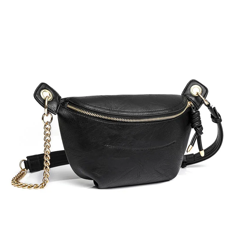 Fanny Pack Leather Ladies Bag With Wide Strap Chest Bag Handbag Festival Bag