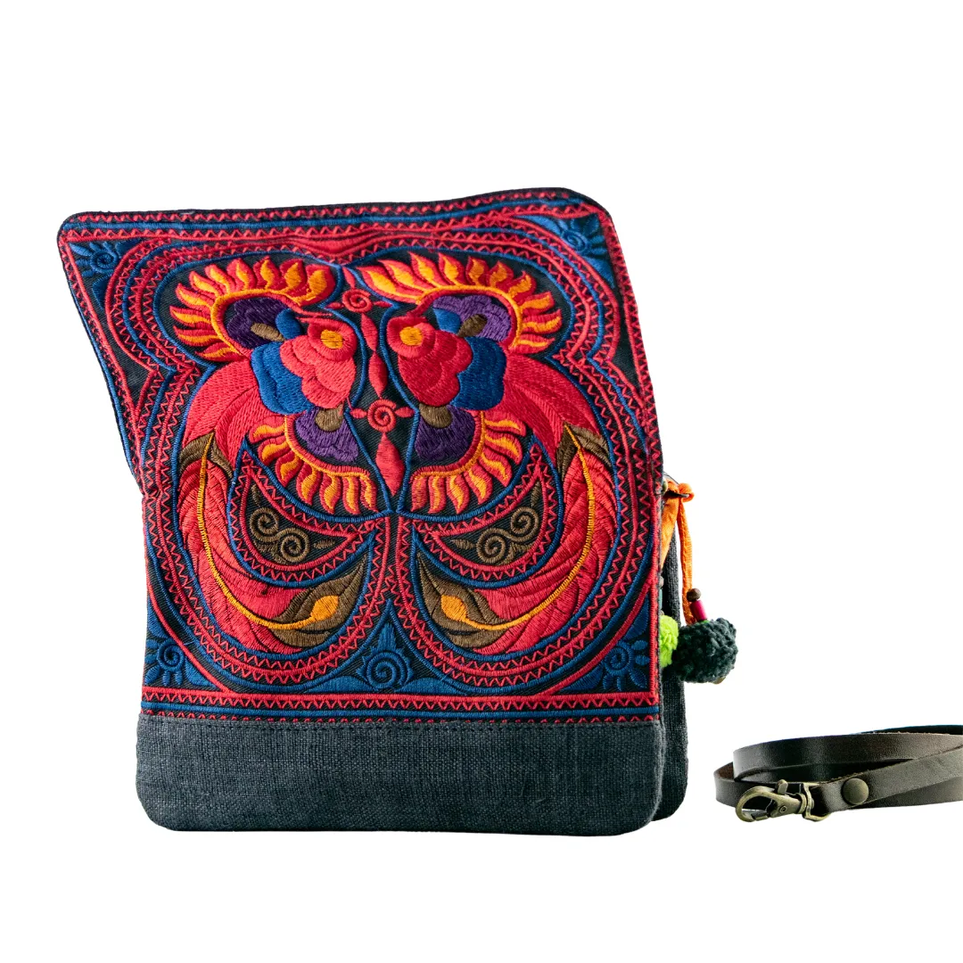 Fernanda Embroidered Convertible Crossbody|Clutch Bag - Thailand