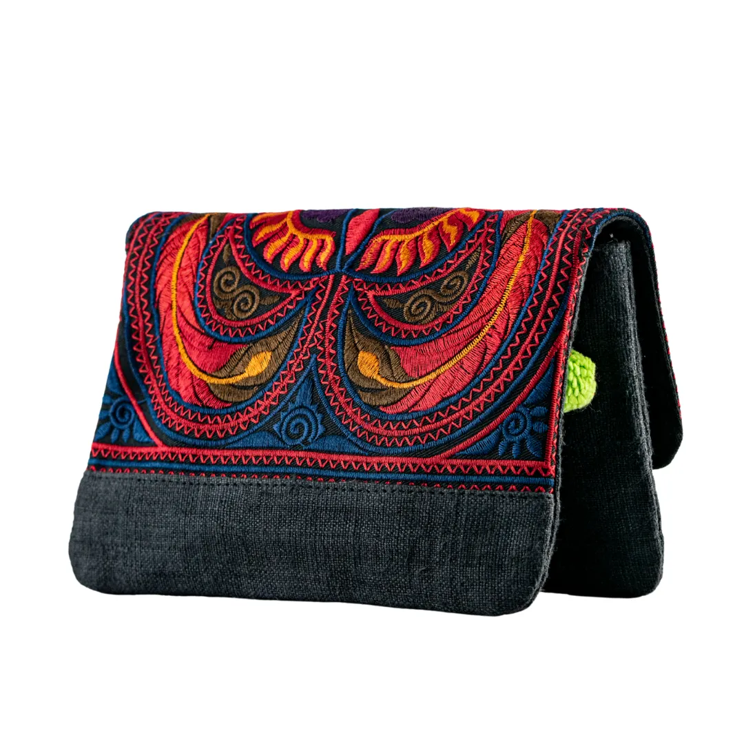 Fernanda Embroidered Convertible Crossbody|Clutch Bag - Thailand