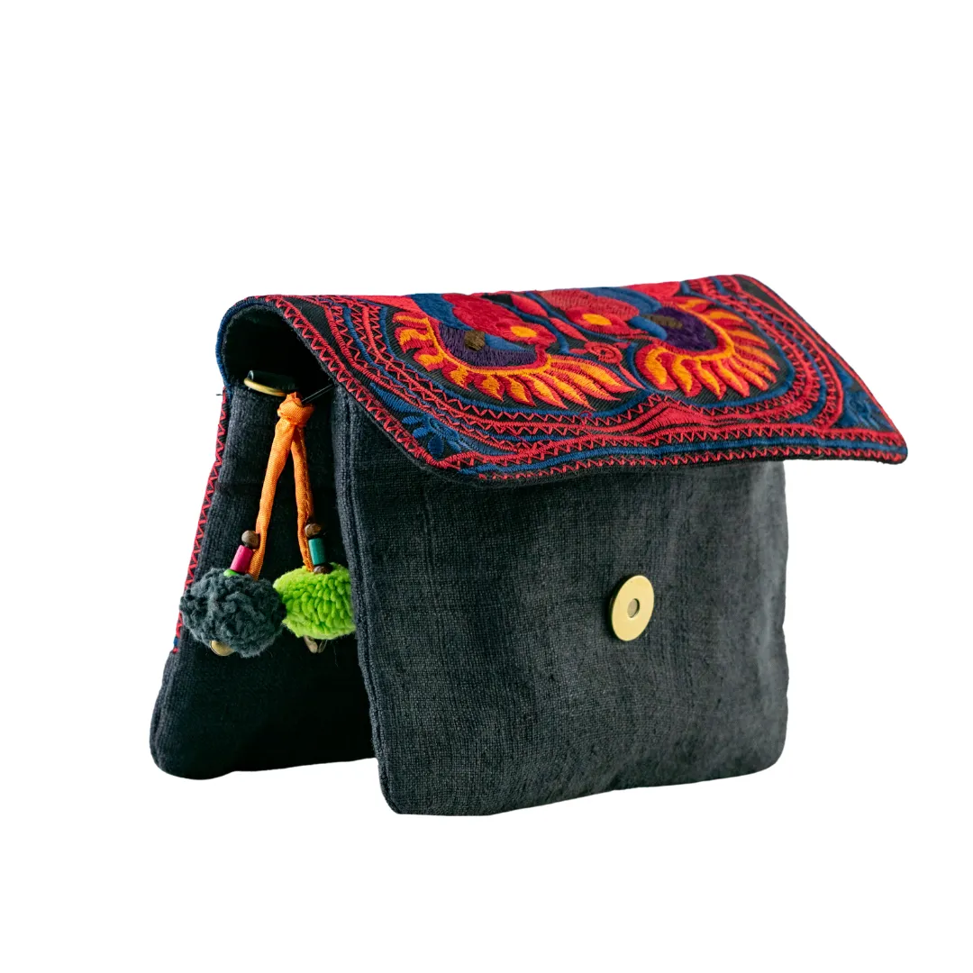 Fernanda Embroidered Convertible Crossbody|Clutch Bag - Thailand