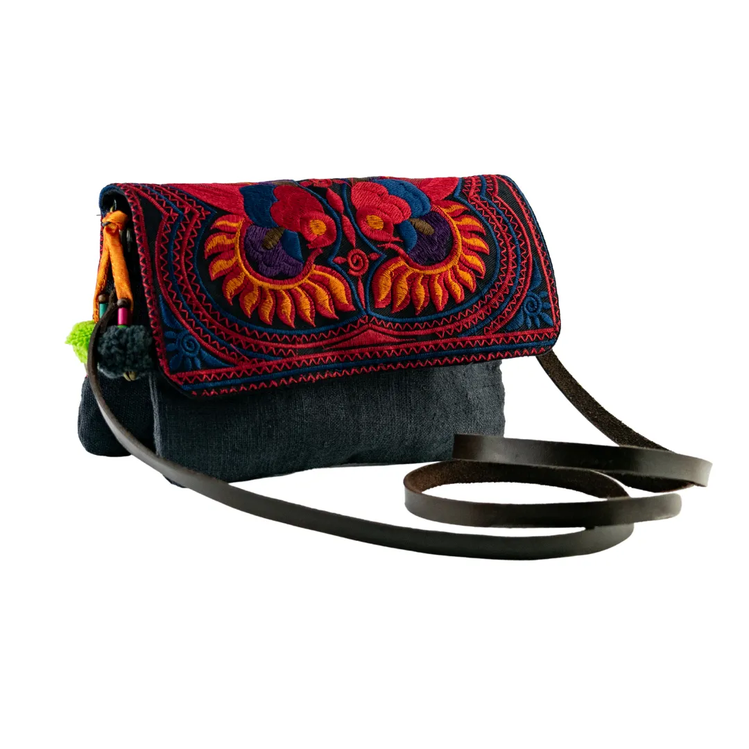 Fernanda Embroidered Convertible Crossbody|Clutch Bag - Thailand