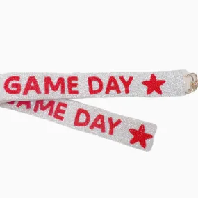 Game Time Game Day White Beaded Bag Strap