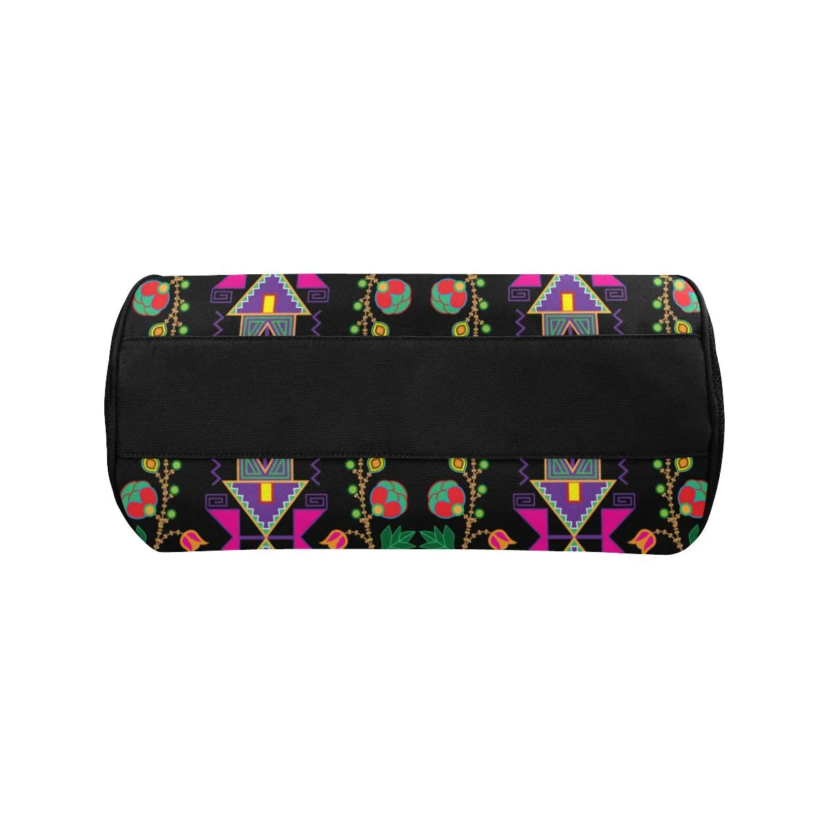 Geometric Floral Fall - Black Duffle Bag