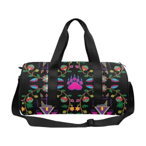 Geometric Floral Fall - Black Duffle Bag