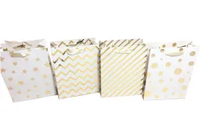 Gift Bag White Pattern Foil Mix Design Large 39x30x12