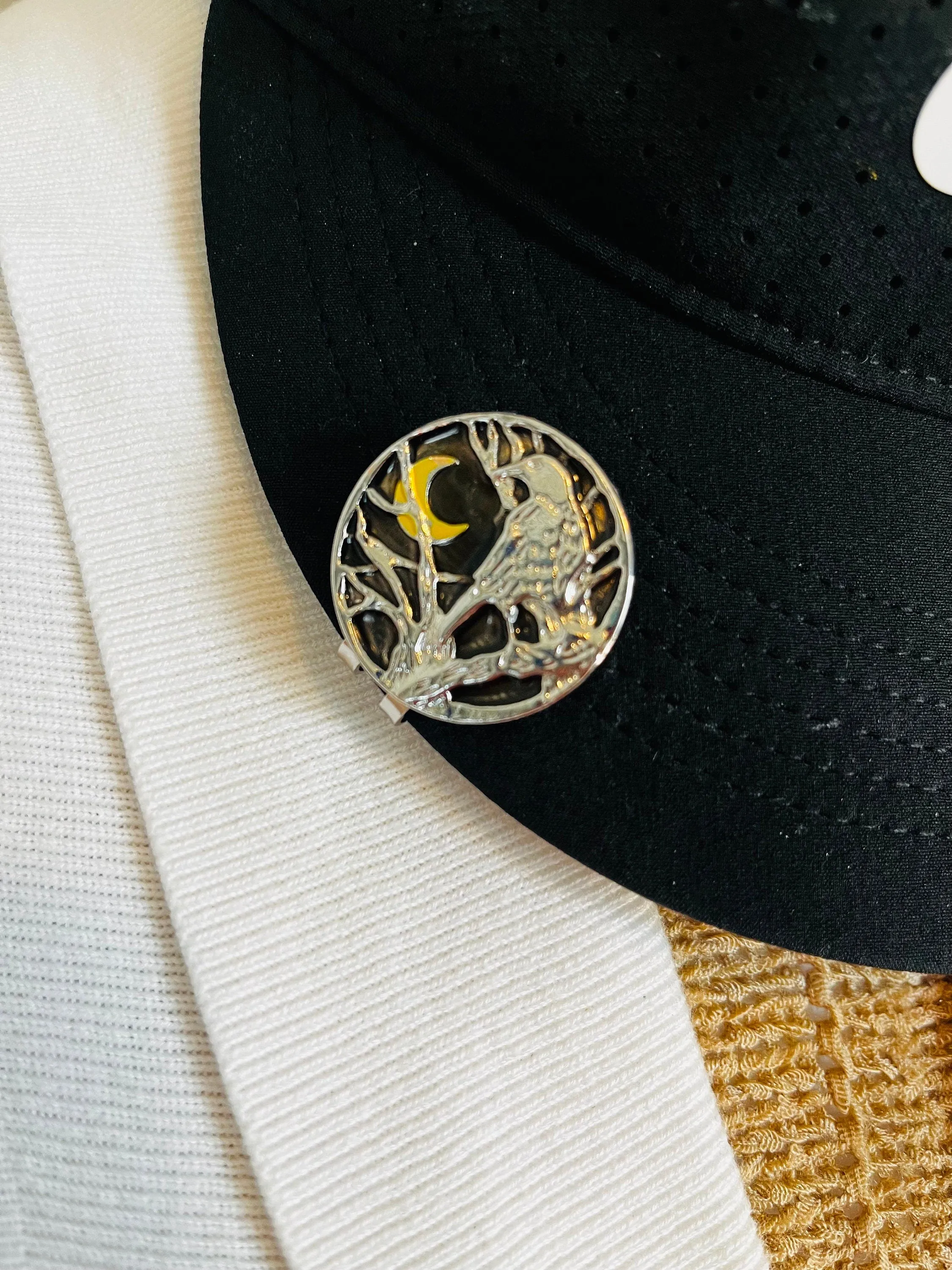 Golf Markers Moon Golf Ball Marker With Magnetic Clip Bird Hat Clips Moon Silver Golf Ballmarker Golf Gift for Men Golf Gifts for Her