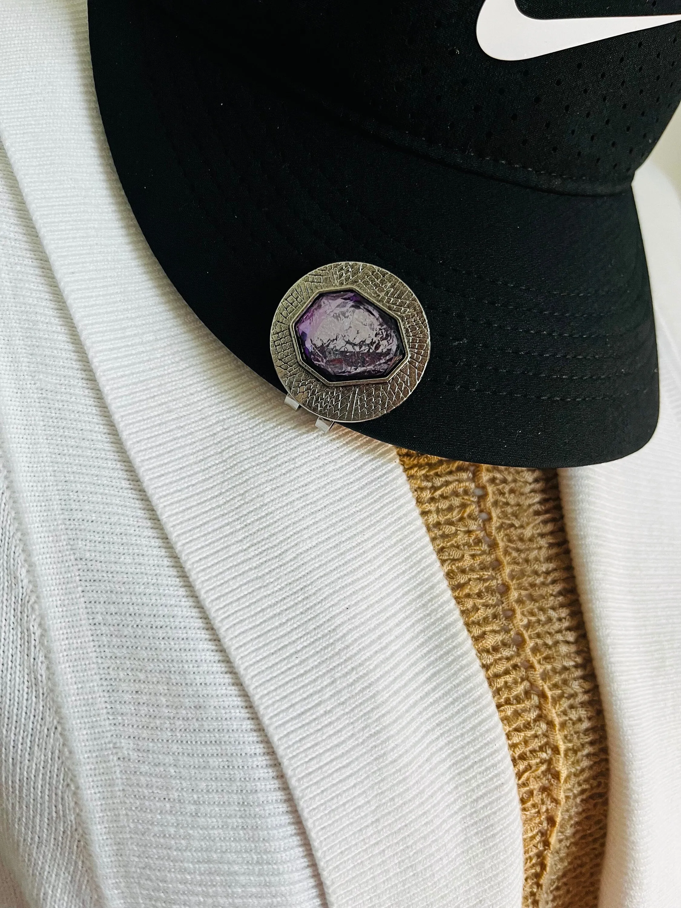 Golf Markers Purple Golf Ball Marker With Magnetic Clip Rhinestone Hat Clips for Golf Ballmarker Gift for Golfer Golf Gift Idea for Her