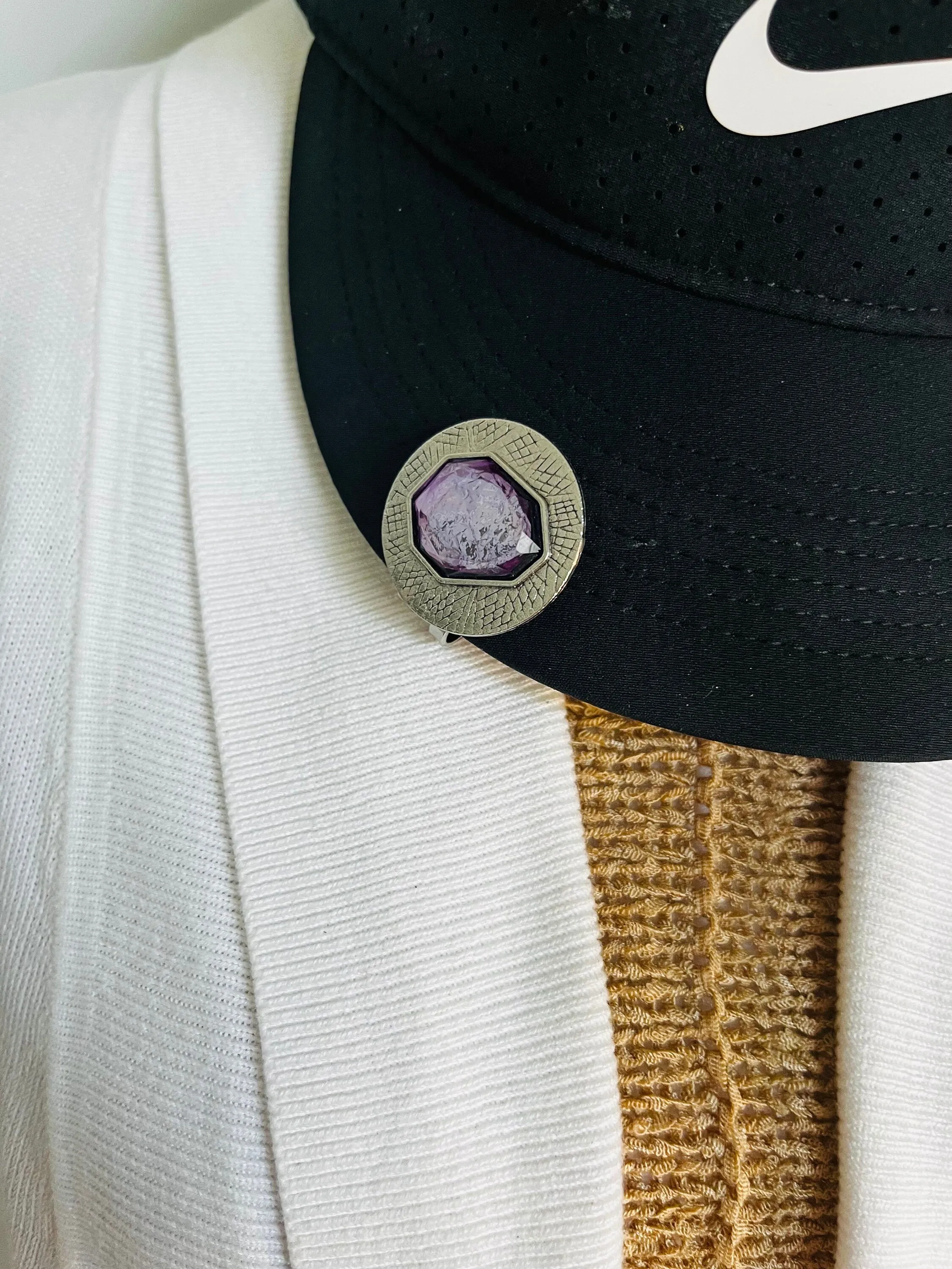 Golf Markers Purple Golf Ball Marker With Magnetic Clip Rhinestone Hat Clips for Golf Ballmarker Gift for Golfer Golf Gift Idea for Her