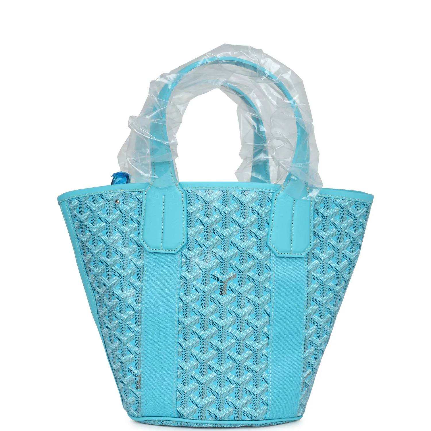 Goyard Goyardine Turquoise Belharra PM Tote Palladium Hardware