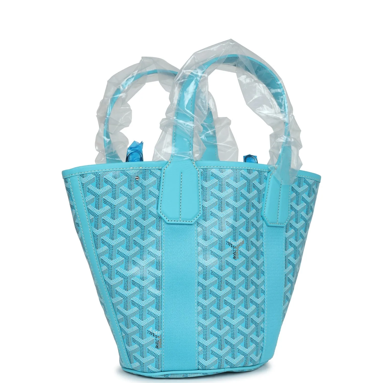 Goyard Goyardine Turquoise Belharra PM Tote Palladium Hardware