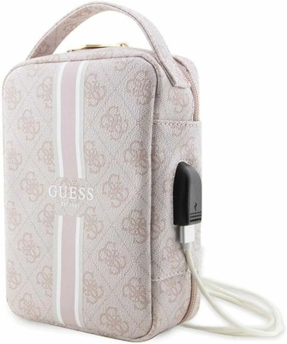 Guess 4G Printed Stripes Organizer Travel Bag Pink - GUHBP4RPSP