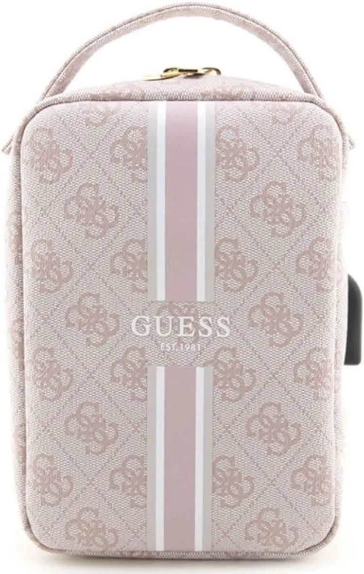 Guess 4G Printed Stripes Organizer Travel Bag Pink - GUHBP4RPSP