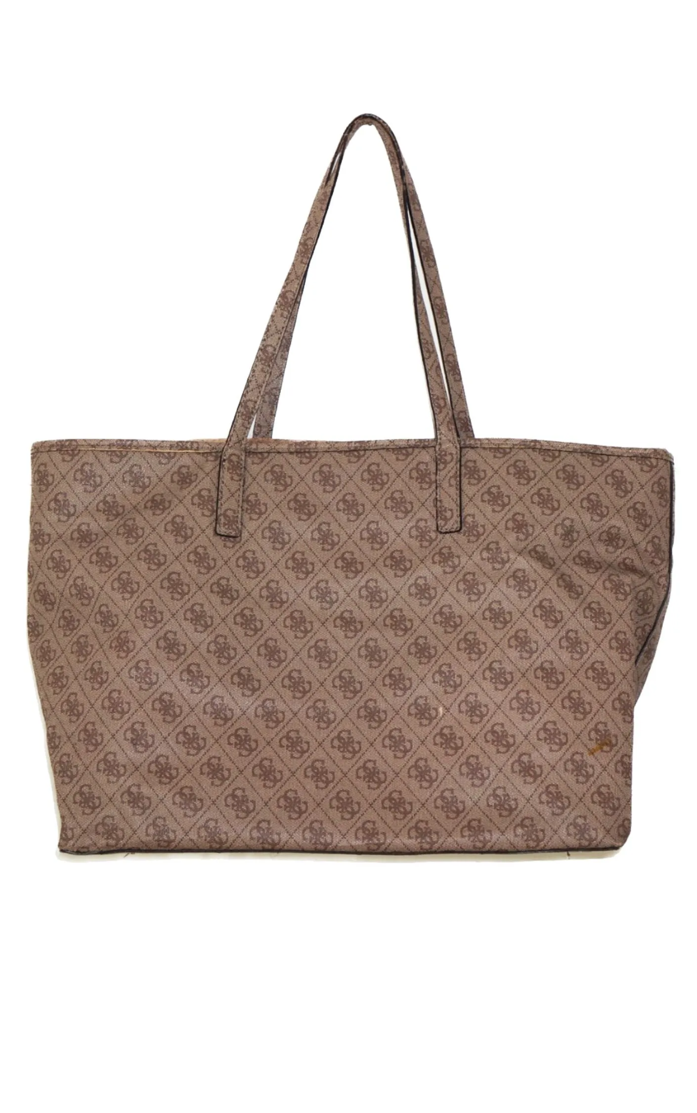 GUESS Vikky Tan 81 Los Angeles Monogram Tote Bag