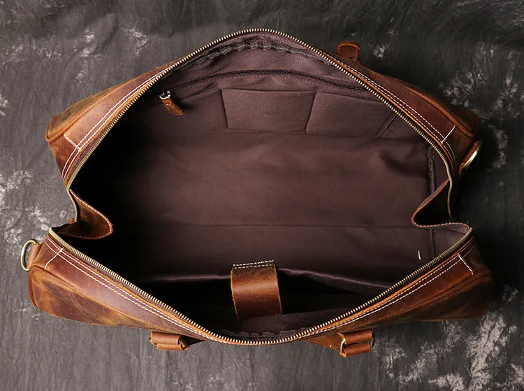 Handmade Vintage Leather Overnight Duffel Bag Travel Bag Holdall Luggage Bag