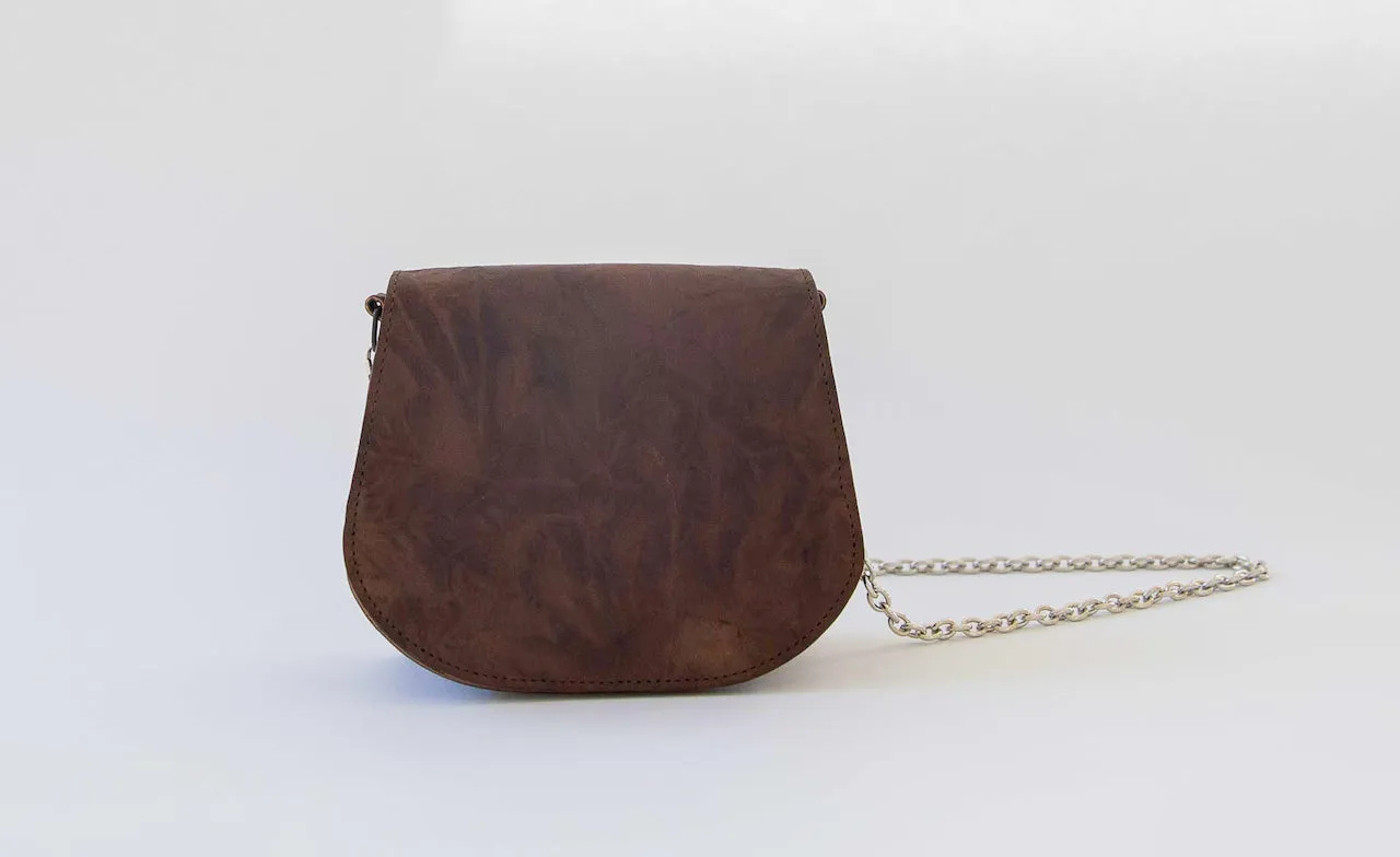 Harpers Italian Leather Gigi Chain Cross Body in Walnut