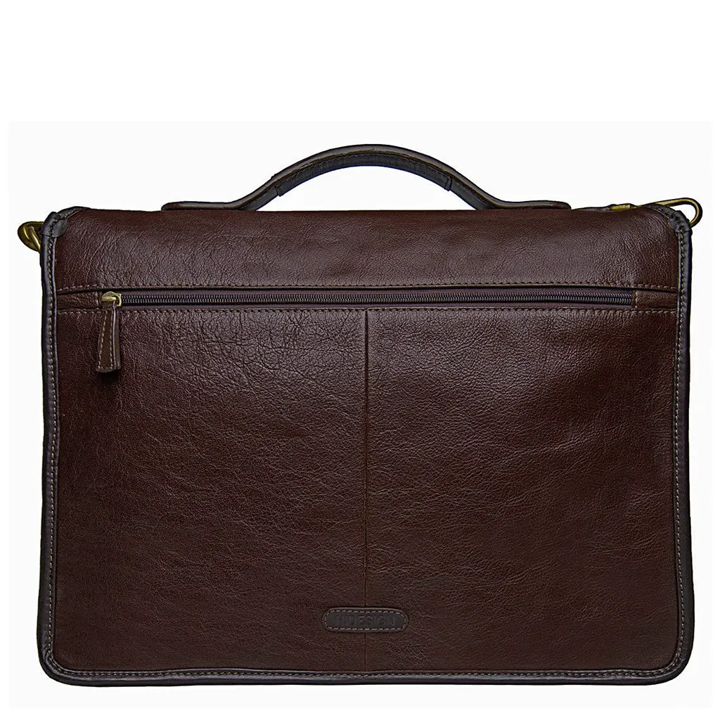 Harrison Buffalo Leather Laptop Briefcase