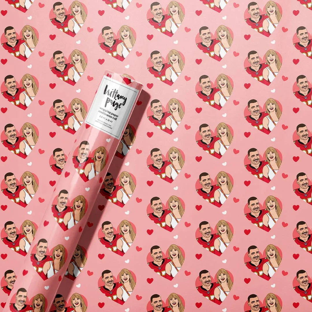 Heavyweight funny pop culture wrapping paper Taylor Travis Love Valentine's Wrapping Paper