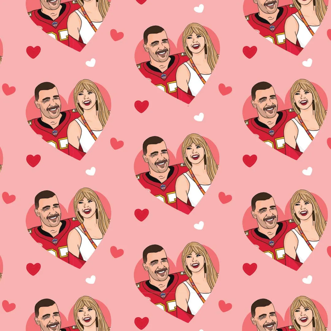 Heavyweight funny pop culture wrapping paper Taylor Travis Love Valentine's Wrapping Paper