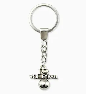 I Love Volleyball Keychain