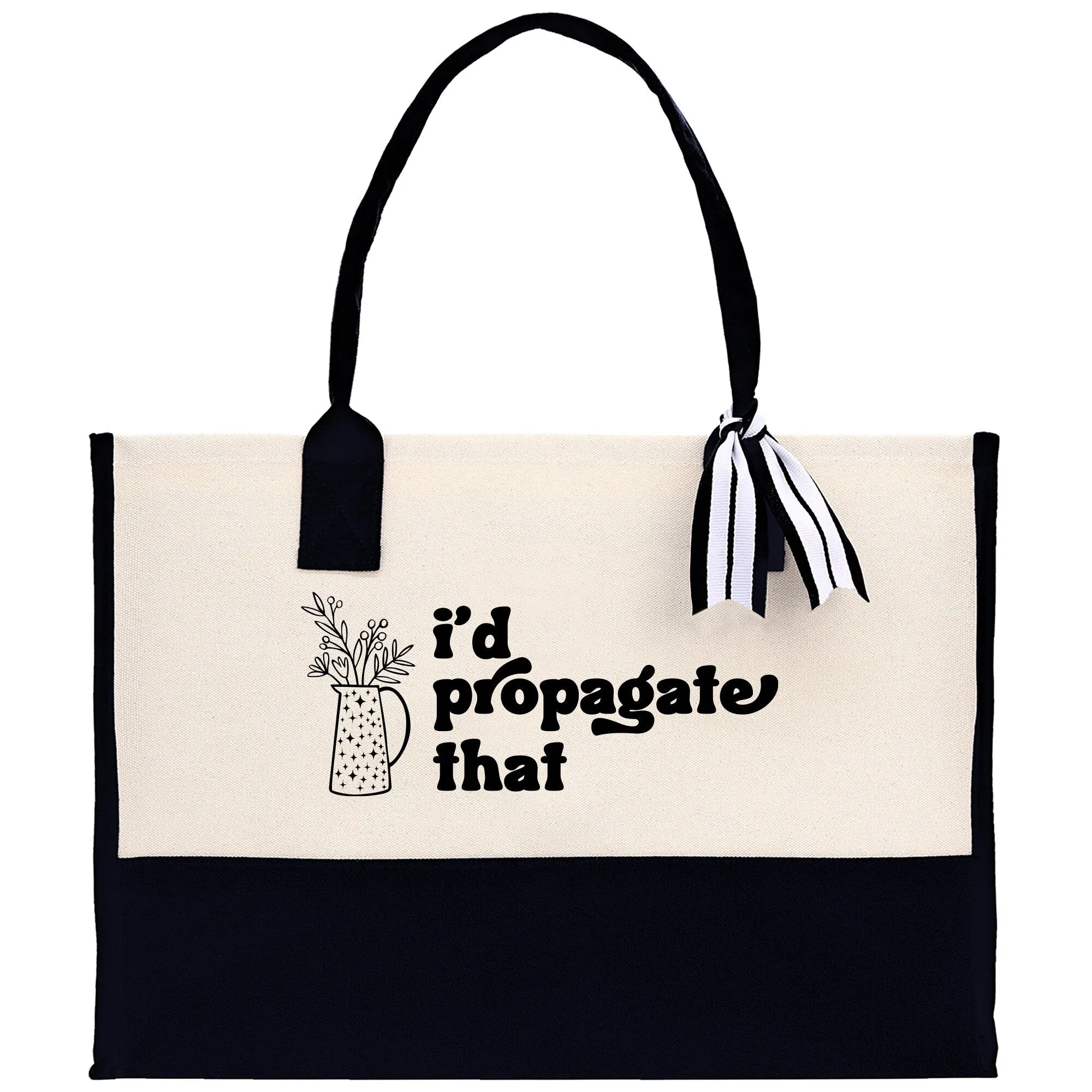 I'd Propagate That Canvas Tote Bag Plant Lovers Gift Plant Lady Tote Bag Gardener Mom Gift Gardening Tote Bag Botanical Gift for Mom