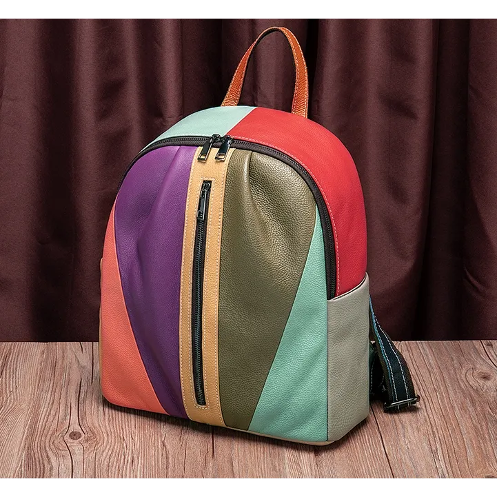 Idaho Leather Colourful Backpack