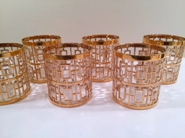 Imperial Glass - Shoji 22-Karat Gold Mid-Century Glasses (Set of 6)