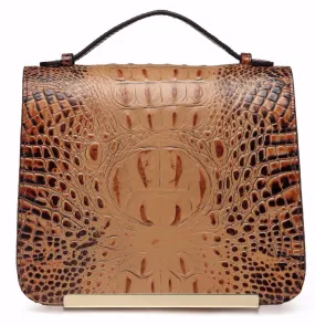 Inaya Croc Embossed Leather Crossbody Bag