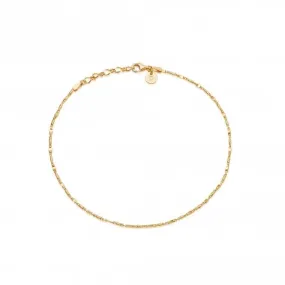 Isla Tidal Twist 18ct Gold Plate Anklet SA02_GP