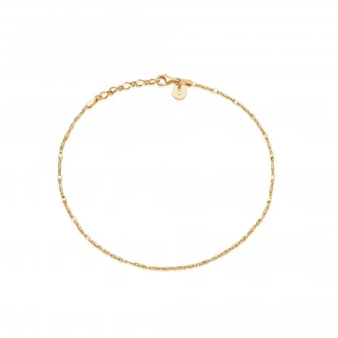 Isla Tidal Twist 18ct Gold Plate Anklet SA02_GP