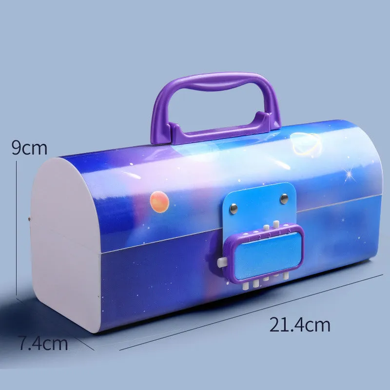 Kids Pen & Pencil Box-Suitcase Style Password Lock Pencil Case