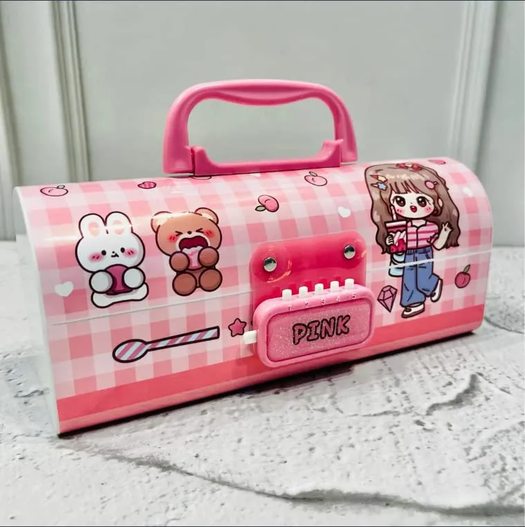 Kids Pen & Pencil Box-Suitcase Style Password Lock Pencil Case