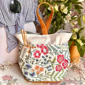 Knitting/Crochet Organizer Project Bag Wildflower Tall Caddy