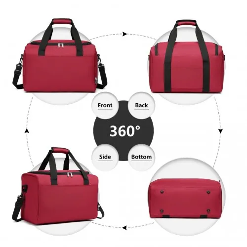 Kono Structured Travel Duffle Bag - Burgundy | Stylish & Functional | Water-Resistant Oxford Cloth