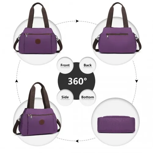 Kono Waterproof Multi-Functional Handbag Cross Body Bag - Purple