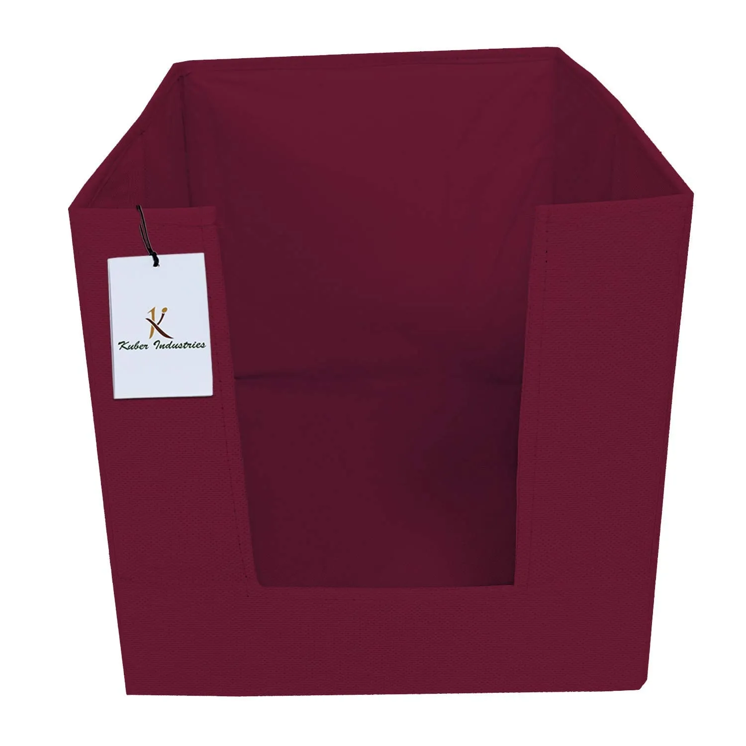 Kuber Industries Non Woven 3 Piece Shirt Stacker and 3 Piece Foldable Rectangle Cloth Saree Stacker Cloth Wardrobe Organizer Wardrobe Organizer (Maroon) -CTKTC038256