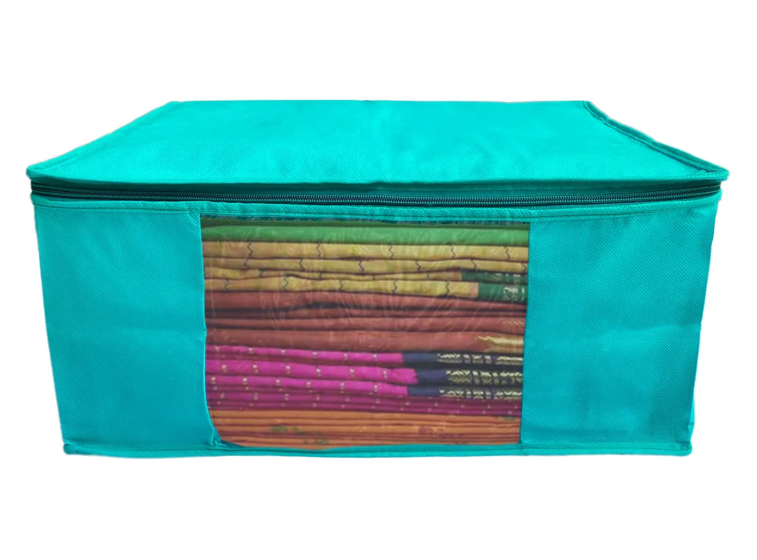 Kuber Industries Non-Woven Wardrobe Organizer/Cover/Storage Bag For Store Saree, Lehenga, Suit, Dress, Clothes- Pack of 12 (Blue)