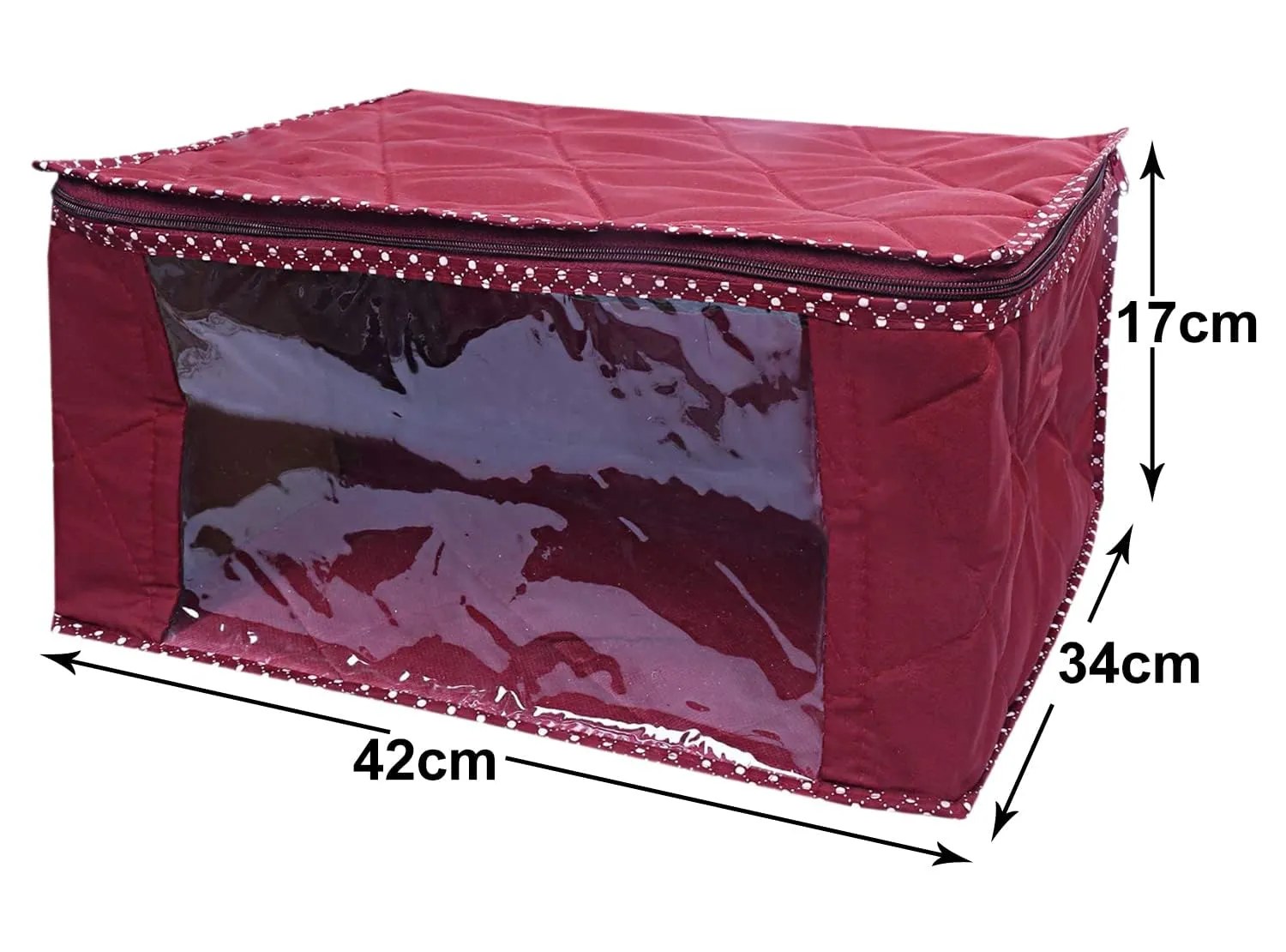 Kuber Industries Parachute Wardrobe Organizer/Cover/Storage Bag For Store Saree, Lehenga, Suit, Dress, Clothes With Transparent Window- Pack of 2 (Maroon)