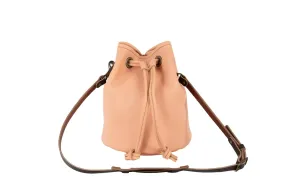 LEATHER BUCKET BAG - LARGE - PEACH FUZZ - IN STOCK