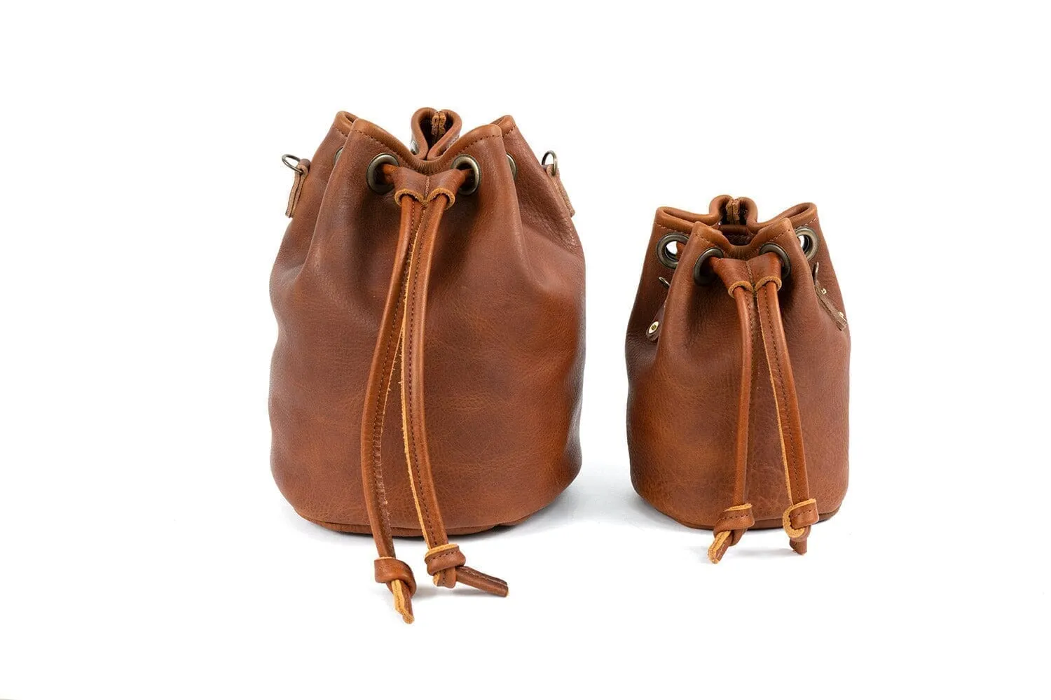 LEATHER BUCKET BAG - LARGE - PEACH FUZZ - IN STOCK