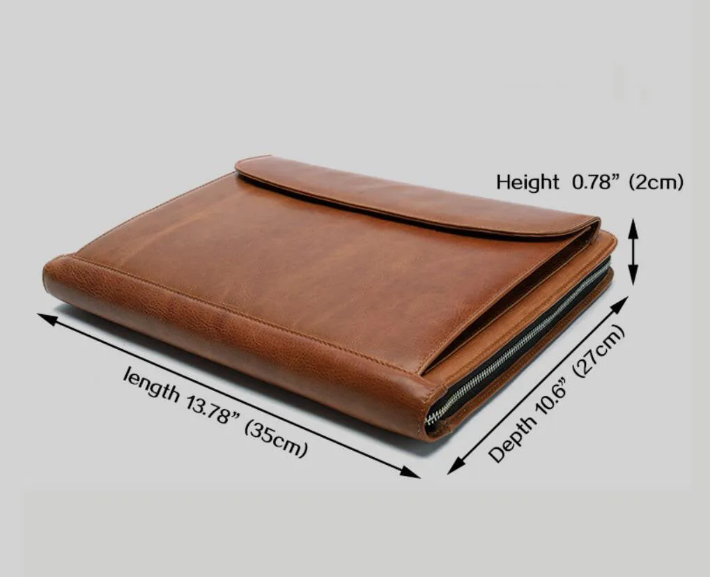 Leather Portfolio iPad Tablet Case Notebook Holder File Organizer Notepad Holder, Business Briefcase, Portfolio Folder for Gift