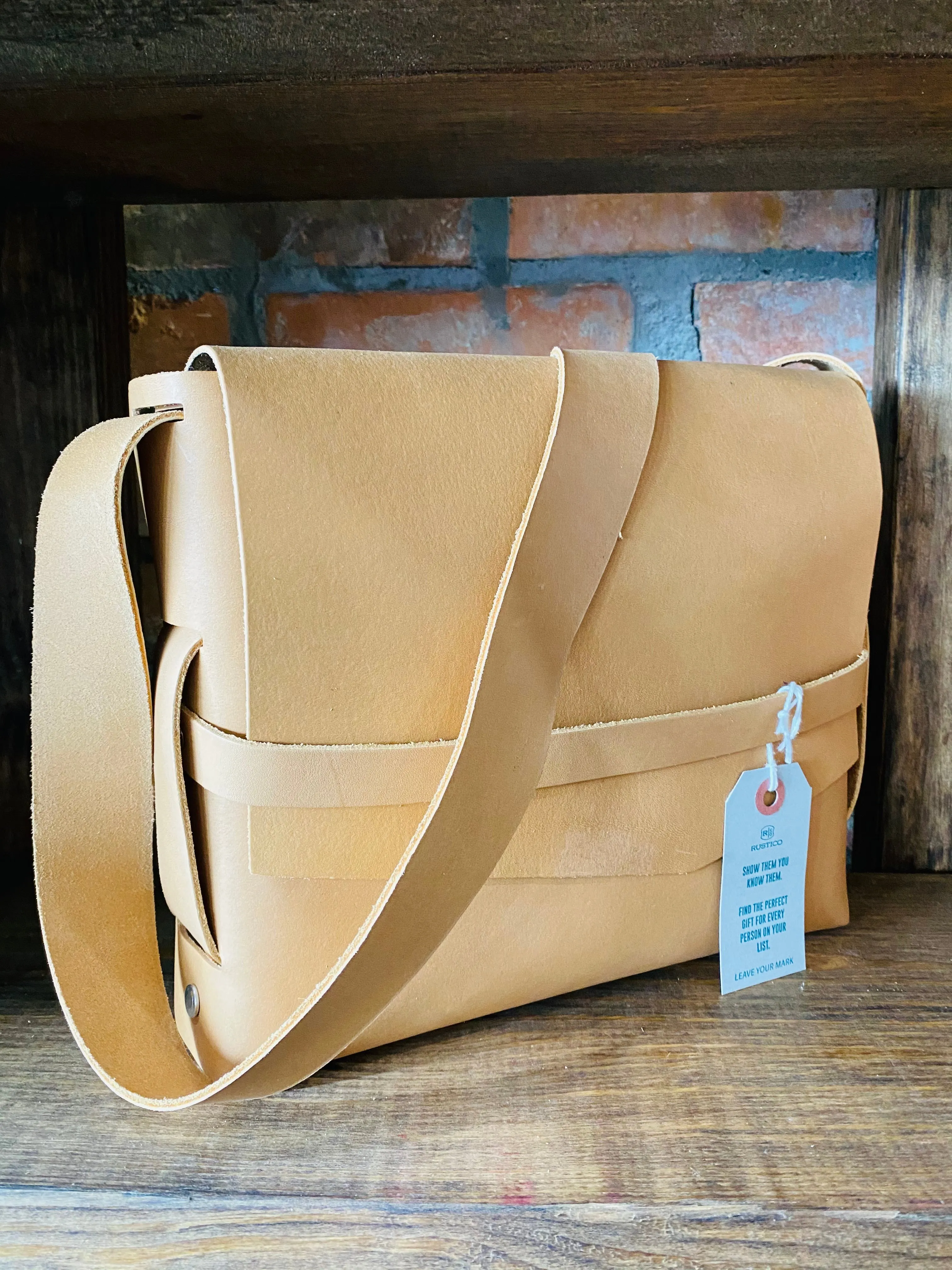 Leather Satchel Bag [Buckskin]
