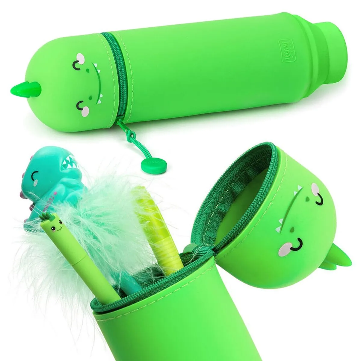 Legami Kawaii 2 in 1 Soft Silicone Pencil Case - Dino