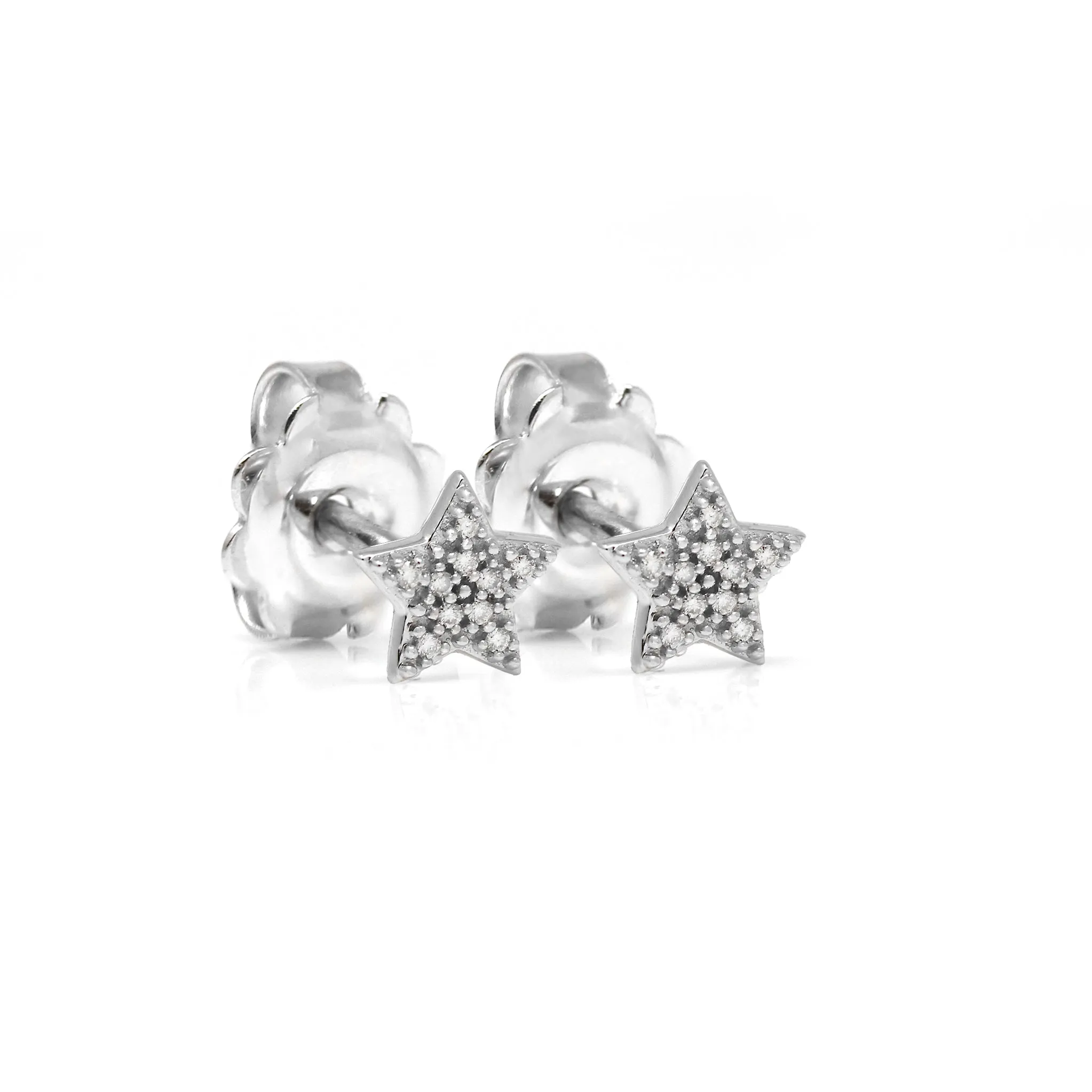 Limited Edition White Gold Star Earrings - 9ct